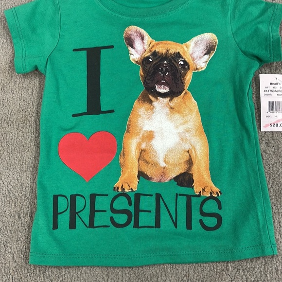 Kid’s DESIGN YOUR OWN HOLIDAY TEE Shirt I ❤️ PRESENTS Size 4 - Picture 3 of 10